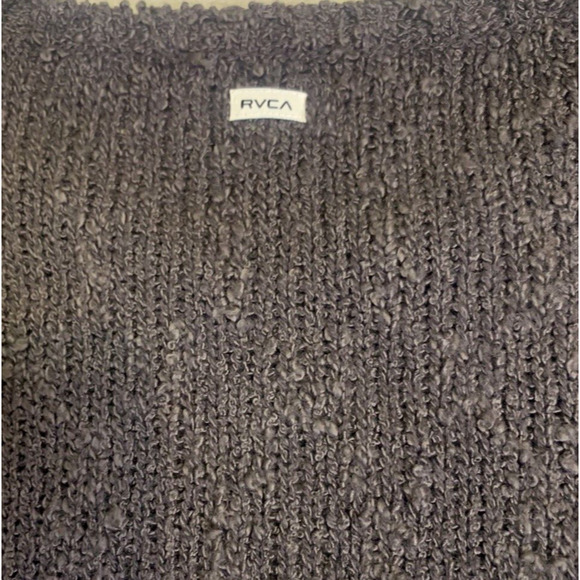 RVCA Sweater Womens Small Brown Tweed 100% Acrylic Skater Chunky Knit Pullover - Picture 3 of 10